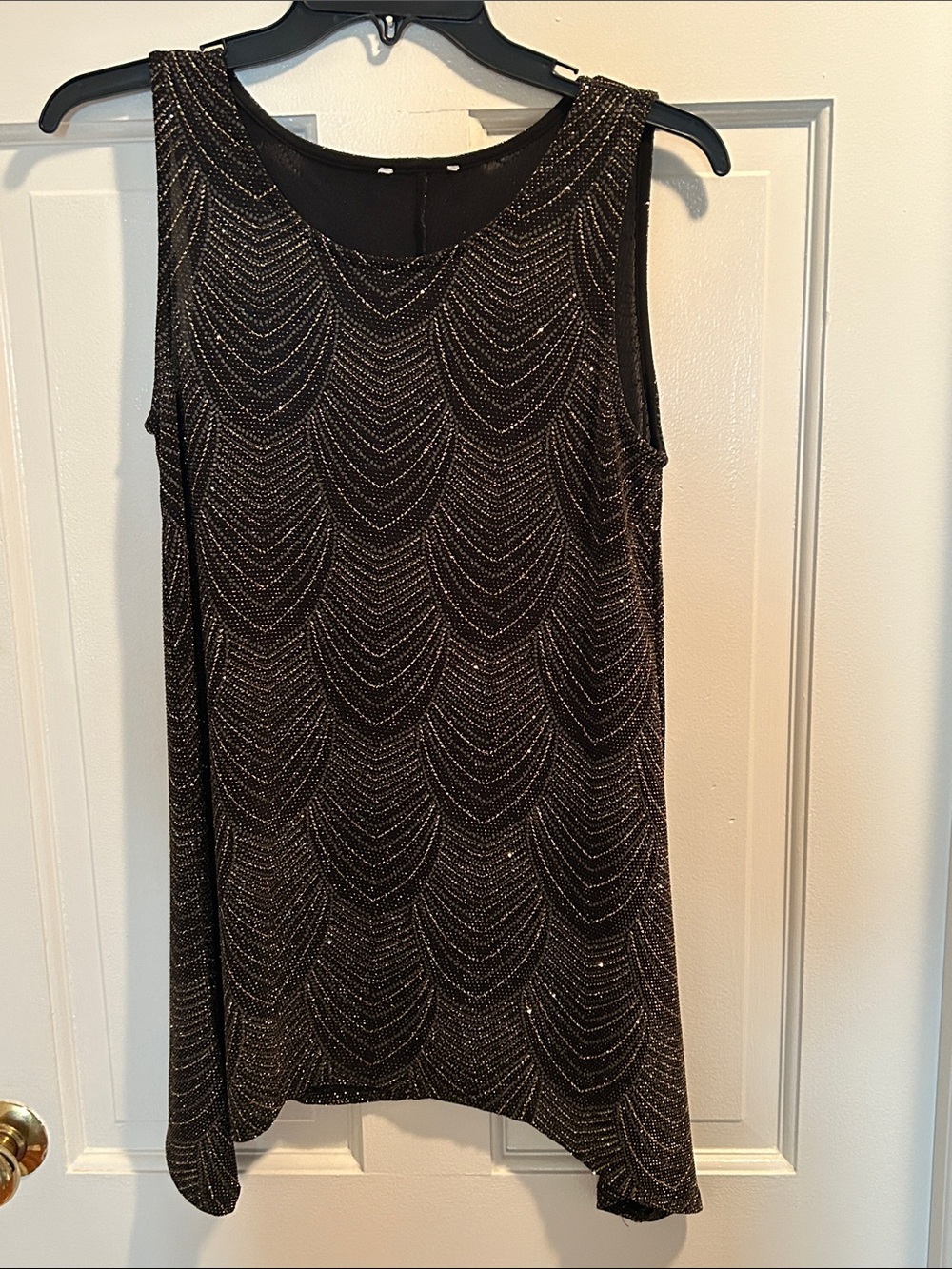 Women's Black and Gold Shimmer Sleeveless Camisole